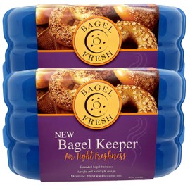 Touch Up Cup Bagel Fresh Holder Container Bread Storage Keeper Saver, Airtight and Reusable, BPA-Free, As Seen On Shark Tank Products, Pack of 2, Holds 12 Bagels
