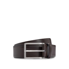 BOSS Mens Erman-L Sz35 Italian-leather belt with engraved-logo buckle