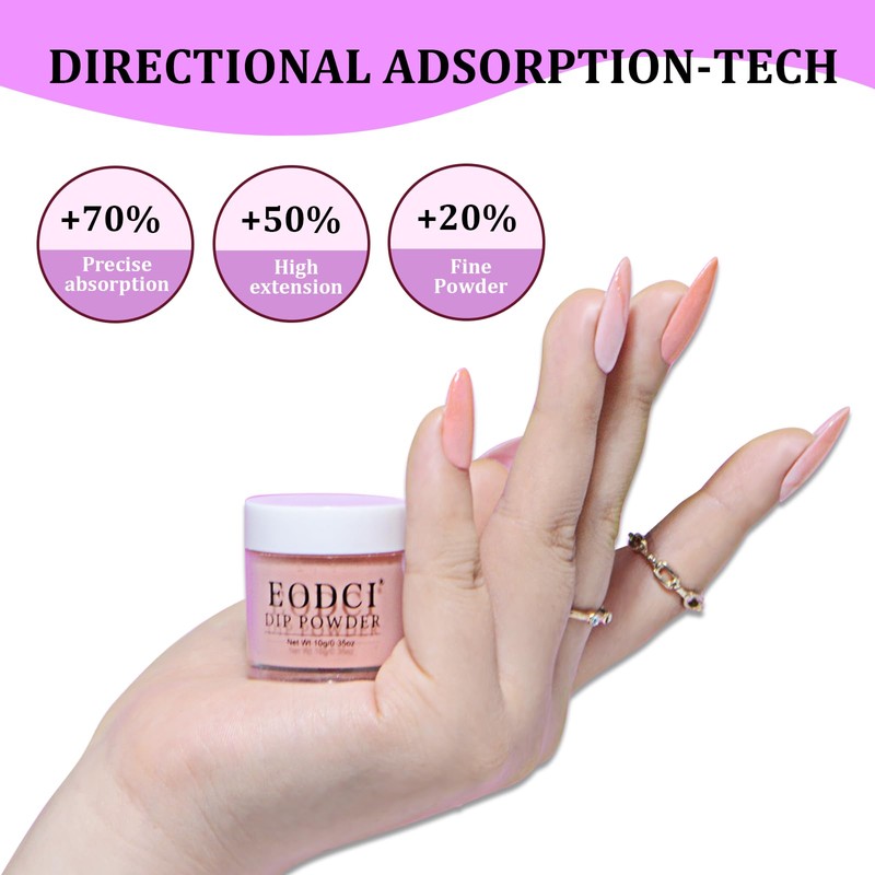 Dip Powder Nail Set Starter, Pastel Pink Glitter, 6 Colours