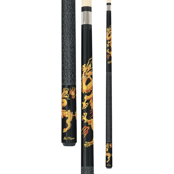 Players D-DRG Midnight Black with Golden Dragons Cue, 19.5-Ounce