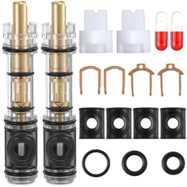 Hohean 2 Pack Replacement Cartridge Compatible with Moen 1225/1225B, Shower Cartridge Replacement with 2 Set Service Kit (Include Grease Packet) for Single Handle Faucet/Showers Kitchen and Bathroom