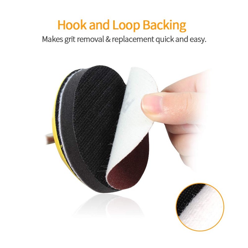 SPEEDWOX 100pcs Sanding Discs 3 inch Sandpaper 80 Grit Hook