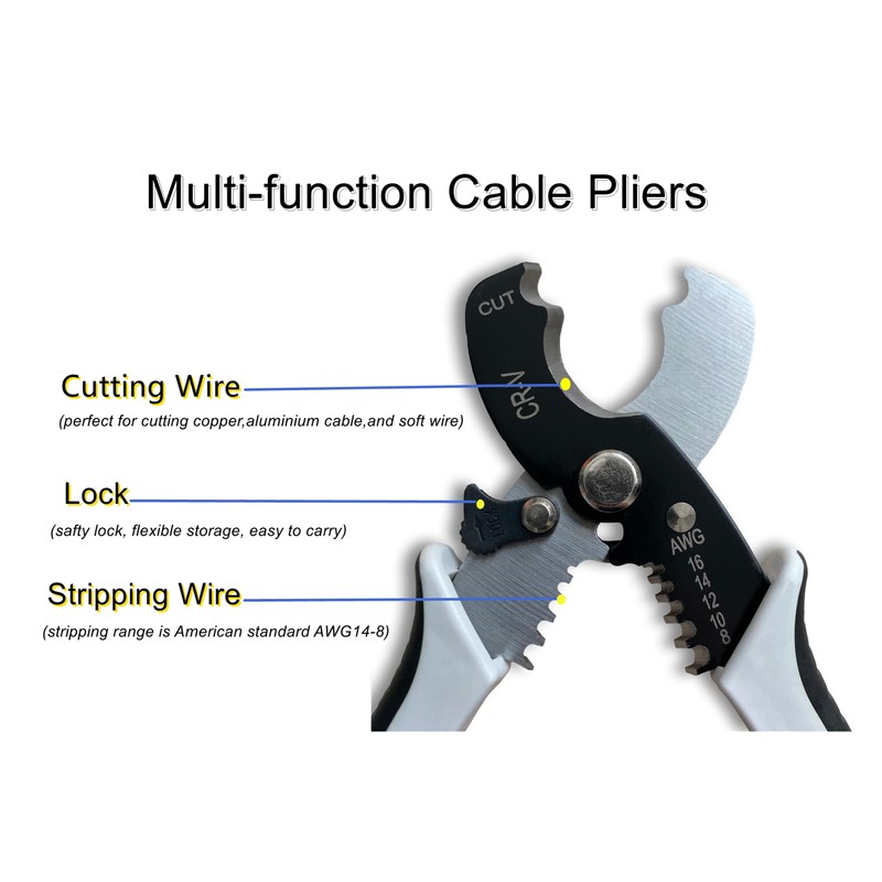 Wire Cutters Stripper, BOOSDEN 8 inch Cable Cutters, Awg Wire