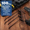 100 Pack Slatwall Hooks, Panel Display Hooks, Black Slatwall Accessories,