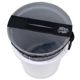 5 Gallon Bucket Lid - Multi-Purpose Boat Trash Can Cover Converter with Opening for Fishing Bucket, Bait Bucket or Trash Can, Fishing & Boating Accessories - Black Mesh