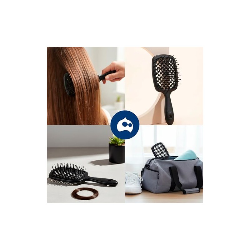 Bluelander Cepillo para Cabello Antinudos con Mango Ergonómico, Cepillado Sin
