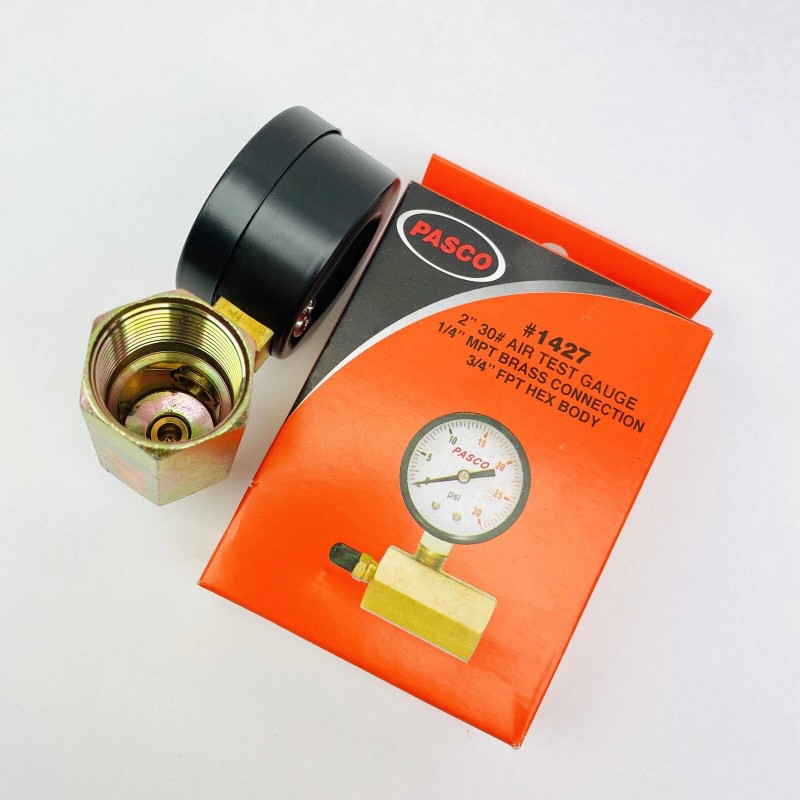 PASCO #1427 2" 30#P AIR TEST GAUGE 1/4" MPT BRASS
