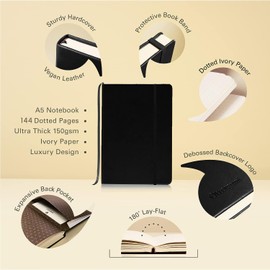 A5 Notebook Bullet Dotted or Lined Journal 150gsm Paper The Pro by Ottergami