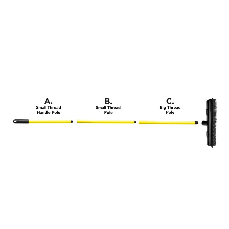 FURemover Sweep Pet Hair Rubber Broom with Squeegee and Attachable