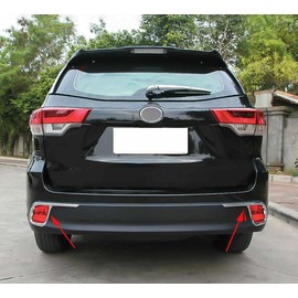ANUNFRRE Car Accessories Fit for Toyota Highlander ABS 2014 2015 2016 2017 2018 2019 Lightning Design Rear Fog Light Lamp Cover Trim 2PCS