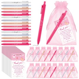 50 Set Baby Shower Favors for Guests It's a Girl Baby Shower Ballpoint Pens Thank You Cards Organza Bags Baby Shower Gifts for Office School Student Writing Gender Reveal Party Favors Game Prizes