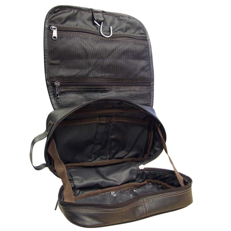 AsdruMark Dark Brown Hanging Wash/Toiletry Bag