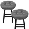 PRONOUS Dark Grey Bar Stool Seat Cushions, Round Stool Covers