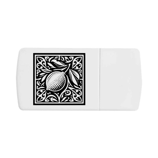 'Stylish Lemon Design' Pill Box with Tablet Splitter (PI00027174)