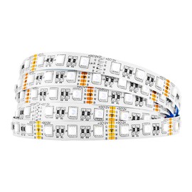 BTF-LIGHTING 5050 RGBW RGB+Cool White(6000K-7000K) 4 Colors in 1 LED Tape Light DC12V 5m 16.4ft 60LED/m Multi-Colored IP30 White 12mm PCB for Bedroom Kitchen Home Decoration(No Adapter or Controller)