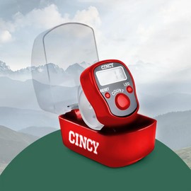 CINCY Clicker Count – Multi Color LED for Day & Night Use, Instant Reset, Accurate & Quiet, Comfortable Grip, Long Battery Life – for Events, Gym & Crowd Control – Battery Included – Red