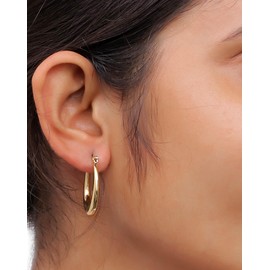 Gold Hoop Earrings Set for Women Chunky Statement Drop Hoop Earrings Lightweight Hypoallergenic Fashion Gold Earrings Jewelry
