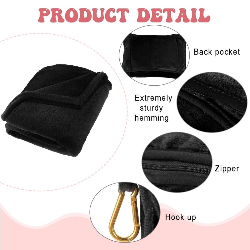 Travel Blanket & Pillow Set - Soft 2-in-1 Airplane Blanket,