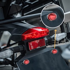 Temzzer License Plate Screws Set 4 PCS Car Plate Bolts Anti-Theft Car Tag Frame Fasteners for Most Motorcycle (Red)