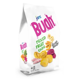 Jans Buah Mixed Fruit Chips, 7 Oz — Tropical Mix of Red Dragonfruit, Pineapple, Banana, Jackfruit, Taro, Pumpkin Chips - Deliciously Sweet & Crunchy Mixed Chips Snacks, Non-GMO, Gluten Free, Vegan