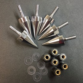 HTTMT MT218-002A- Universal Chrome Motorcycle Spike Bolts with Mounting Parts Compatible with Windscreen Fairings License Plate