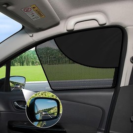 ZATOOTO Car Window Shades Front Window Sun Shade Half Blackout & Half See-Through Car Window Cover for Driver Side Privacy and Visible in One Magnetic Universal for Most Cars for Camp, Travel, Nap