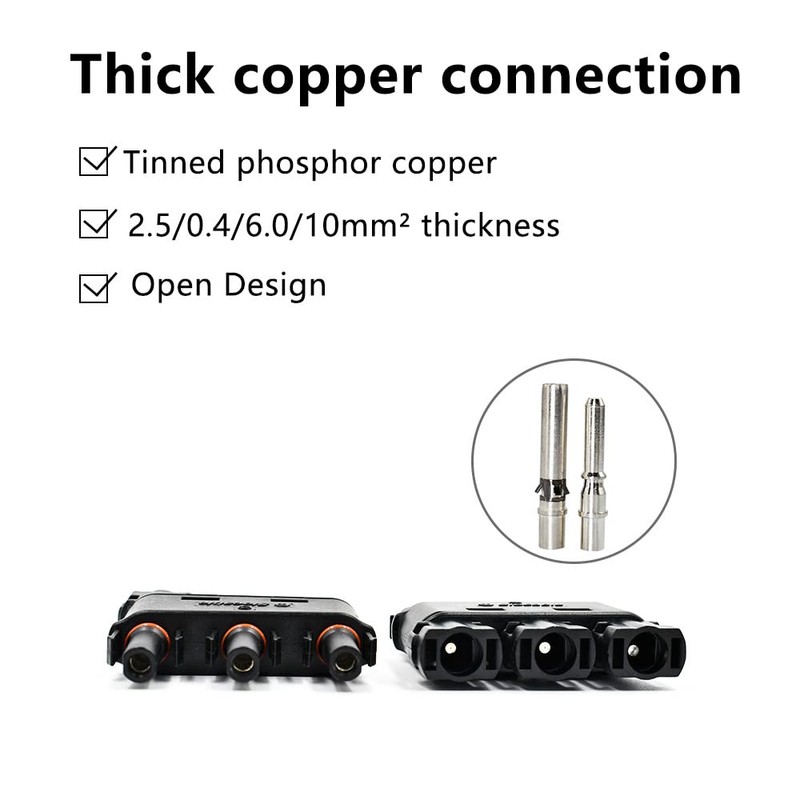 SayHome Solar Y Plug, 1500 V DC Solar T Connector,