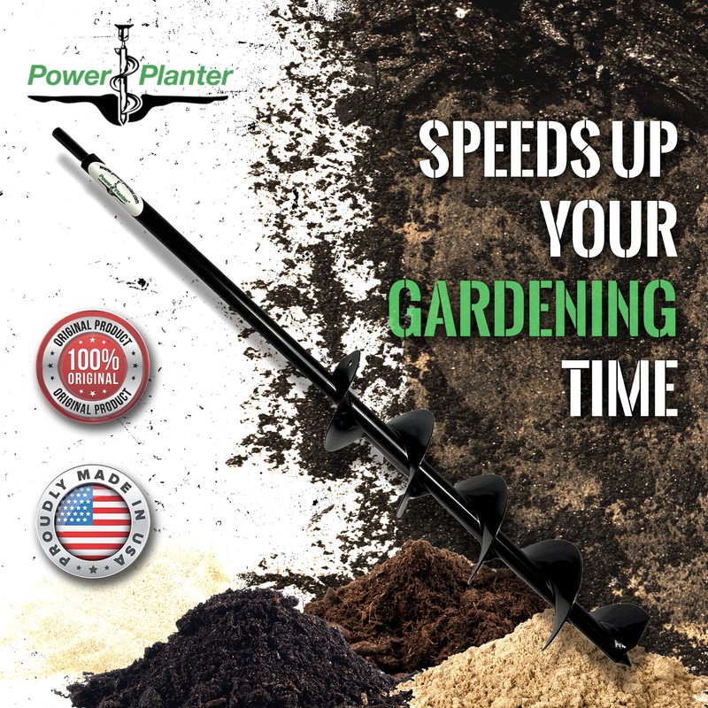 Power Planter Extended Length Garden Auger Drill Bit, 3" x