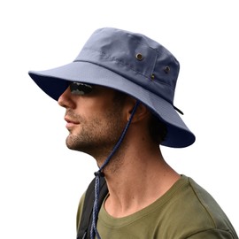 Sun Hats for Men/Women, Bucket Hat and Fishing Hat Wide Brim Foldable Boonie Hat with UV Protectionfor for Hiking Camping Solid Grey