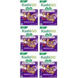 Generic Kashi Go.Cold Breakfast Cereal - Vegan Protein - Fiber Cereal - Mixed Berry Crunch - 17.7 Oz Box - Pack of 6