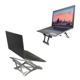 GQLHYD Laptop Stand, Portable Ergonomic Aluminum, 3 Folding Modes, Height Adjustable, 10''-15.6'' Laptops Cooling, Desk Stand, 40lbs Capacity, Gray
