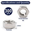 ZQZ M3-0.5mm Hex Nuts,300 Pack 304 (A2-70) Stainless Steel Hardware