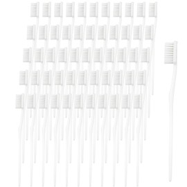 KoMvzyl 100 pcs Bulk Toothbrushes Individually Wrapped, White Manual Disposable Travel Toothbrush for Adult, Soft Bristles for Homeless,Travel, Hotels