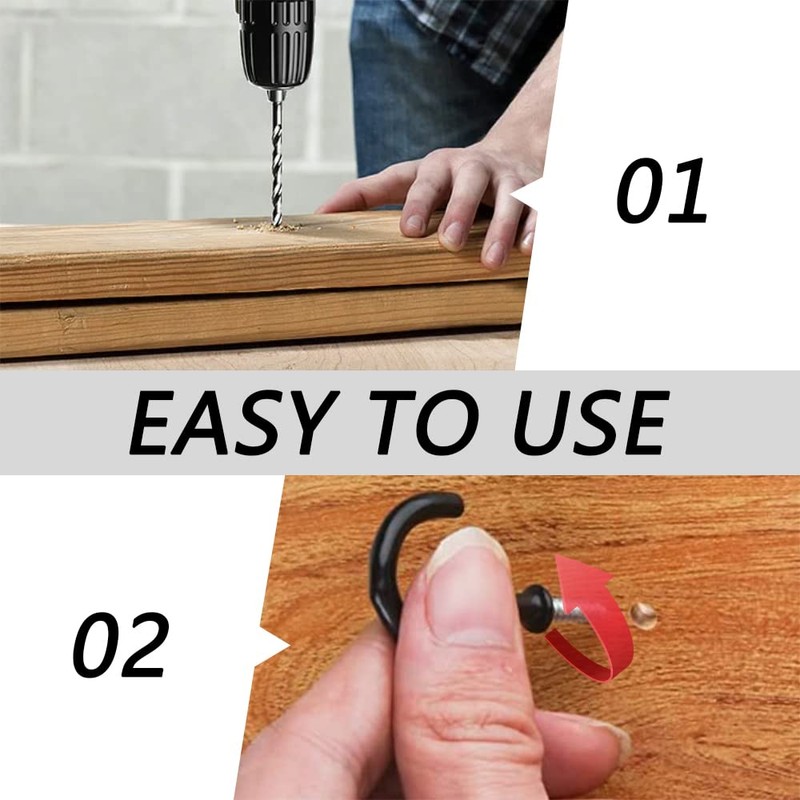 xiaozhenjida 30 Pcs Black Vinyl Coated Hook Hooks Question Mark