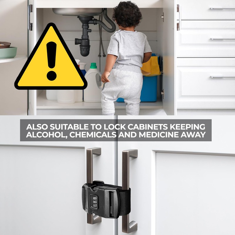 Fridge Lock for Kids and Adults, (2 Pack) French Door