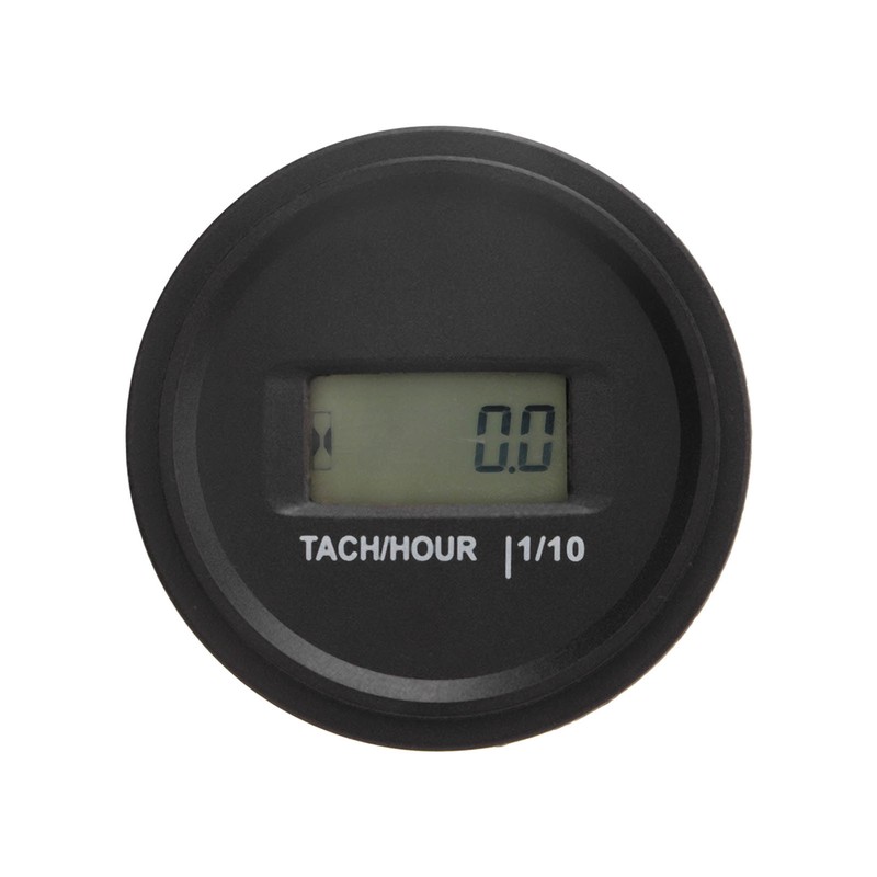 Tach Hour Meter LCD Display Round High Accuracy RPM Hour