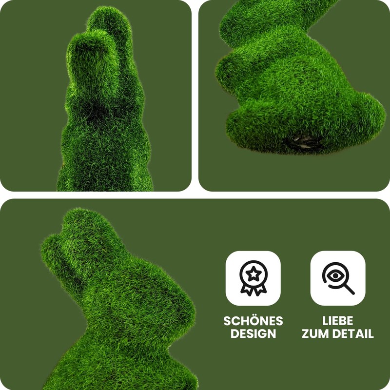 Netuno 4 x Easter Bunny Decorative Figure Green Decorative Easter