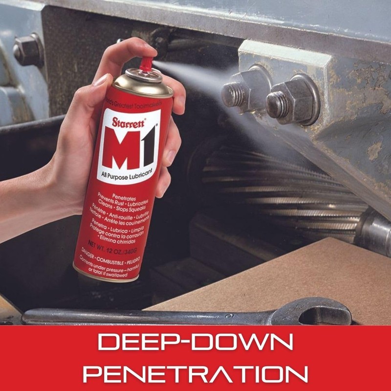Starrett M1 Industrial Quality All-Purpose Lubricant - Micro-Thin, Airtight Coating,