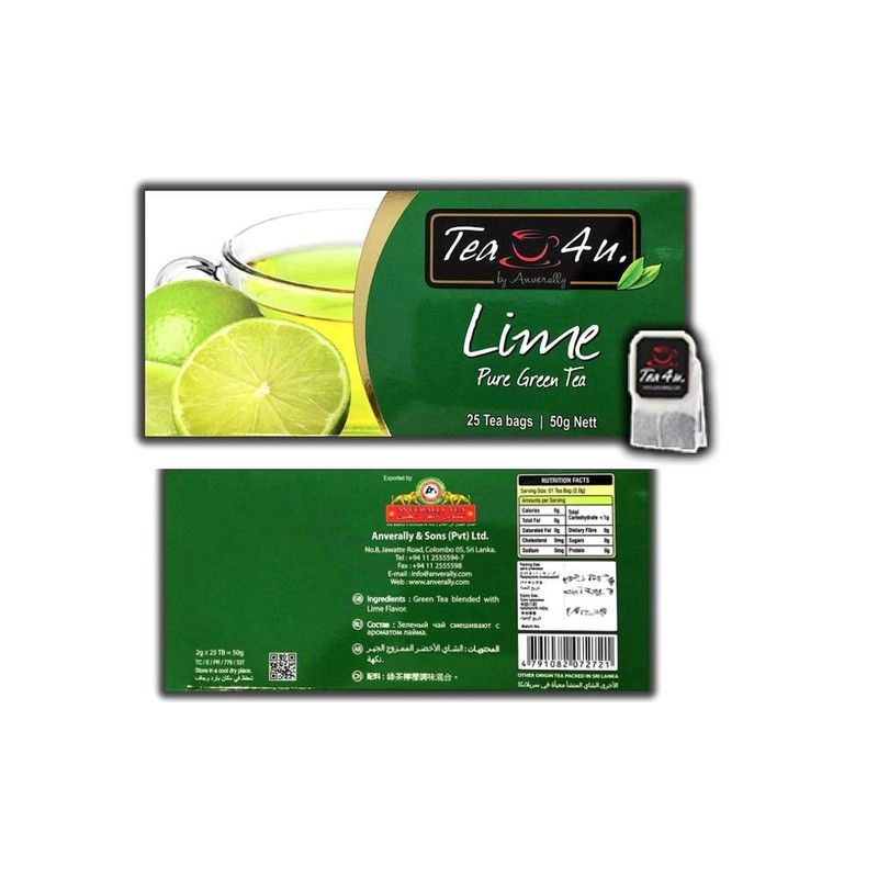 Tea4U Green Tea Bags with Lime