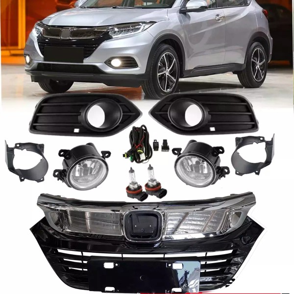 YLT Auto Chrome Front Bumper Grille Grill&Pair Fog Lights Fit