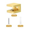 sourcing map Glass Shelf Clamp, 4Pcs Brass Glass Clamp for