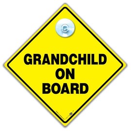 Grandchild on Board Sign, Baby On Board Sign, Baby On Board Car Sign, Grandchild On Board Car Sign, Baby Car Sign, Grandchild Car Sign 14 cm x 14cm