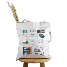 PWHAOO Video Game Lover Gift Arcade Gamer Tote Bag Retro Gamer Handbag 90's 80'sRetro Game Merch (Arcade Gamer T)