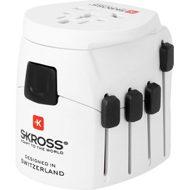 SKROSS Pro World Travel - Adaptador de Viaje con enchufes a Tierra