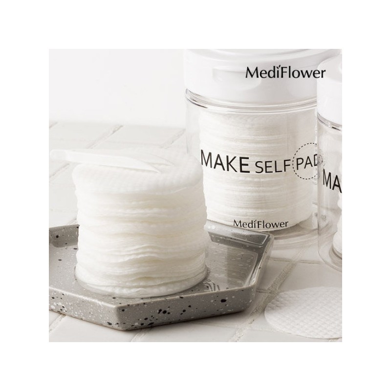 Mediflower 메디플라워 메이크업 셀프 패드 100매+리필 130매x2 / 화장솜 클렌징패드