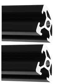 2020 Aluminum Extrusion Arc Round Corner T Slot 1000mm Long Black 2 Pack, Quarter Rounded Angle 45 Degree Extruded Profile 20 Series European Standard Anodized Linear Rail Frame 39.37" 2Pcs (Kwweeoo)