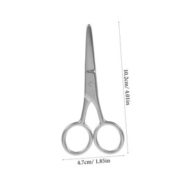 IWOWHERO 2pcs Small Eyebrow Scissors for Men Precision Trimmer Stainless Steel Eyelash Beard Grooming Tools Rounded Tips for Safety