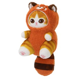 CNAANA Lindo llavero de peluche con panda roja – Colgante de felpa suave para mochila y bolso, adorable llavero opción de regalo, Naranja, S