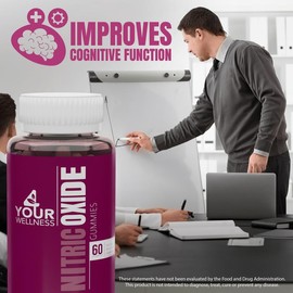 4 Your Wellness Nitric Oxide Boosting Gummy - Vegan, GMO-Free, Gluten-Free, and Kosher Healthcare Dietary ( Seed Natural Supplement Edible Fitness)