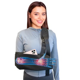 DouHeal Arm Sling, Upgraded Straps, Ultimate Comfort, Convenient Pocket, Arm Sling Shoulder Immobilizer for Shoulder Injury, Elbow Injury, Wrist Injury, Fractured Bones, Rotator Cuff Support (M)